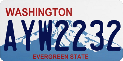 WA license plate AYW2232