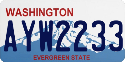 WA license plate AYW2233