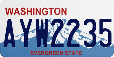 WA license plate AYW2235