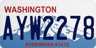 WA license plate AYW2278