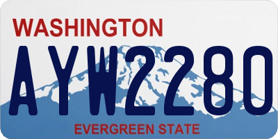 WA license plate AYW2280