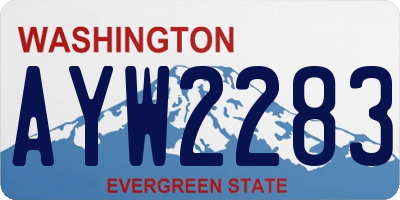 WA license plate AYW2283