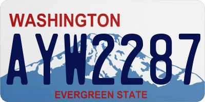 WA license plate AYW2287