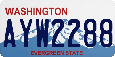 WA license plate AYW2288