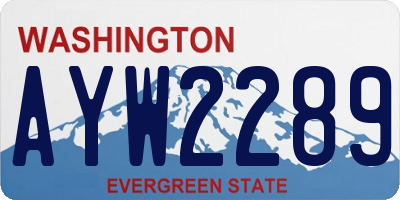 WA license plate AYW2289