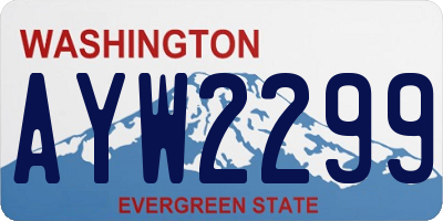 WA license plate AYW2299