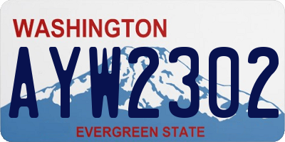 WA license plate AYW2302