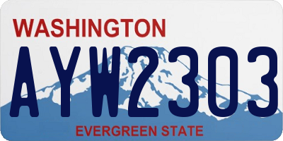 WA license plate AYW2303