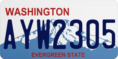 WA license plate AYW2305