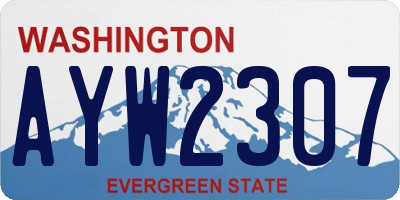 WA license plate AYW2307
