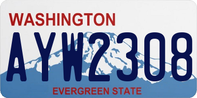 WA license plate AYW2308