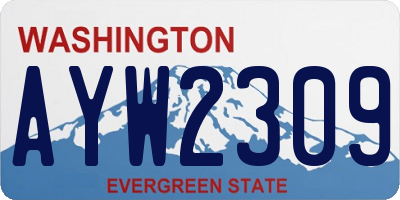 WA license plate AYW2309