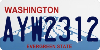 WA license plate AYW2312