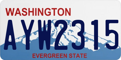 WA license plate AYW2315