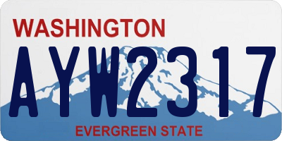 WA license plate AYW2317