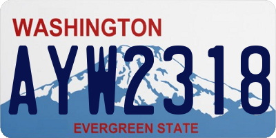 WA license plate AYW2318