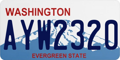 WA license plate AYW2320