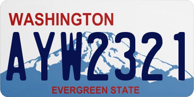 WA license plate AYW2321
