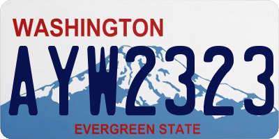 WA license plate AYW2323