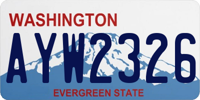 WA license plate AYW2326