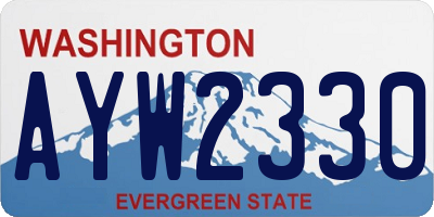 WA license plate AYW2330