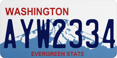 WA license plate AYW2334