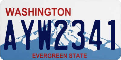 WA license plate AYW2341