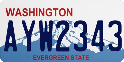 WA license plate AYW2343