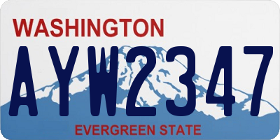 WA license plate AYW2347