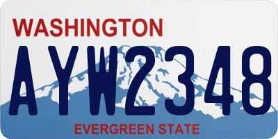 WA license plate AYW2348