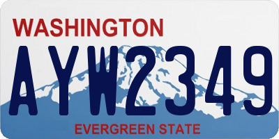 WA license plate AYW2349