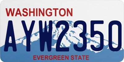 WA license plate AYW2350