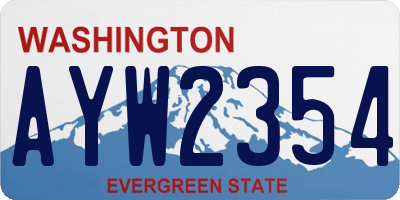 WA license plate AYW2354