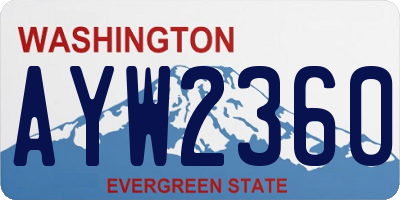 WA license plate AYW2360