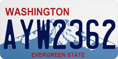 WA license plate AYW2362