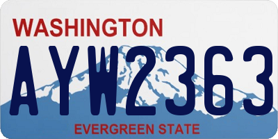 WA license plate AYW2363