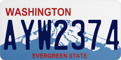 WA license plate AYW2374