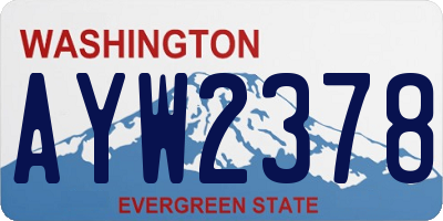 WA license plate AYW2378