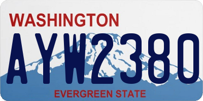 WA license plate AYW2380