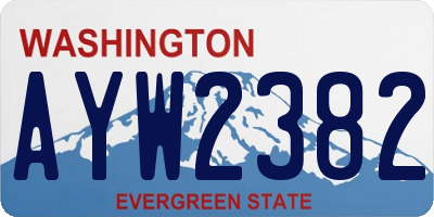 WA license plate AYW2382