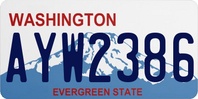 WA license plate AYW2386