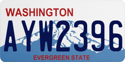 WA license plate AYW2396