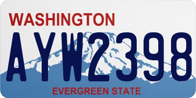 WA license plate AYW2398