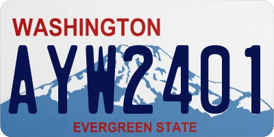 WA license plate AYW2401