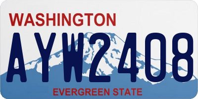 WA license plate AYW2408