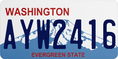 WA license plate AYW2416