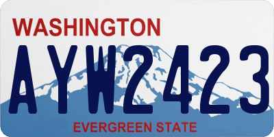 WA license plate AYW2423