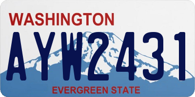 WA license plate AYW2431