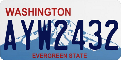 WA license plate AYW2432