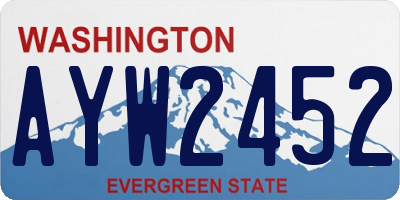 WA license plate AYW2452